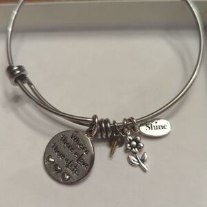 Silver Charm Bangle Bracelet